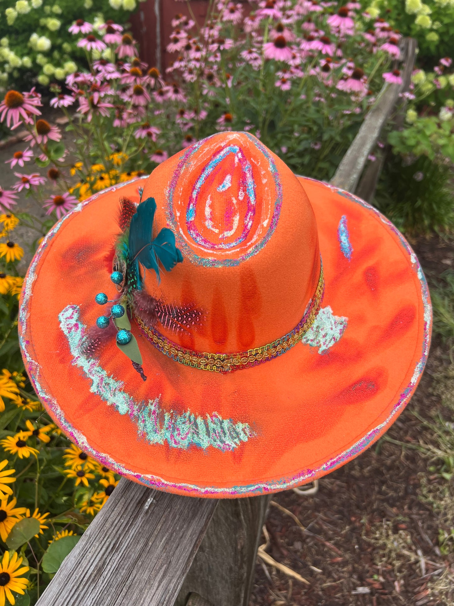 Wild Child Orange Boho Cowgirl Hat