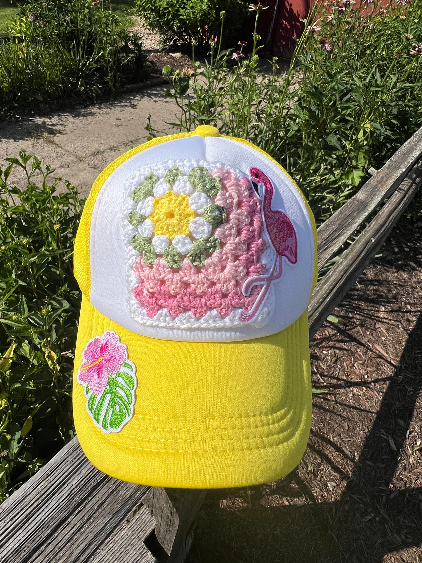 Granny Square Boho Trucker Hat