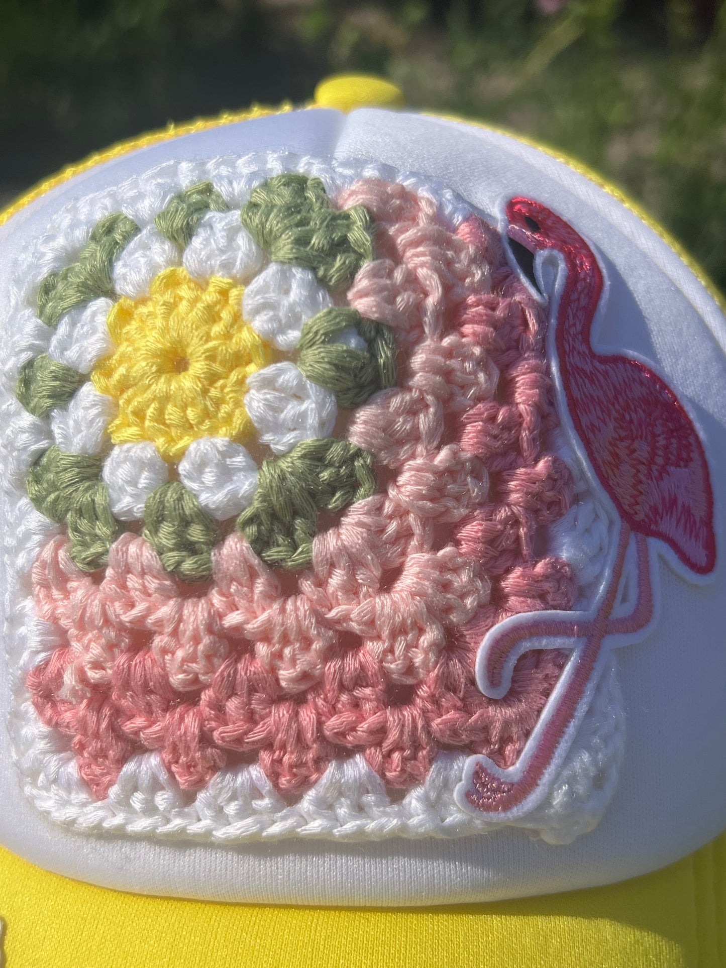 Granny Square Boho Trucker Hat