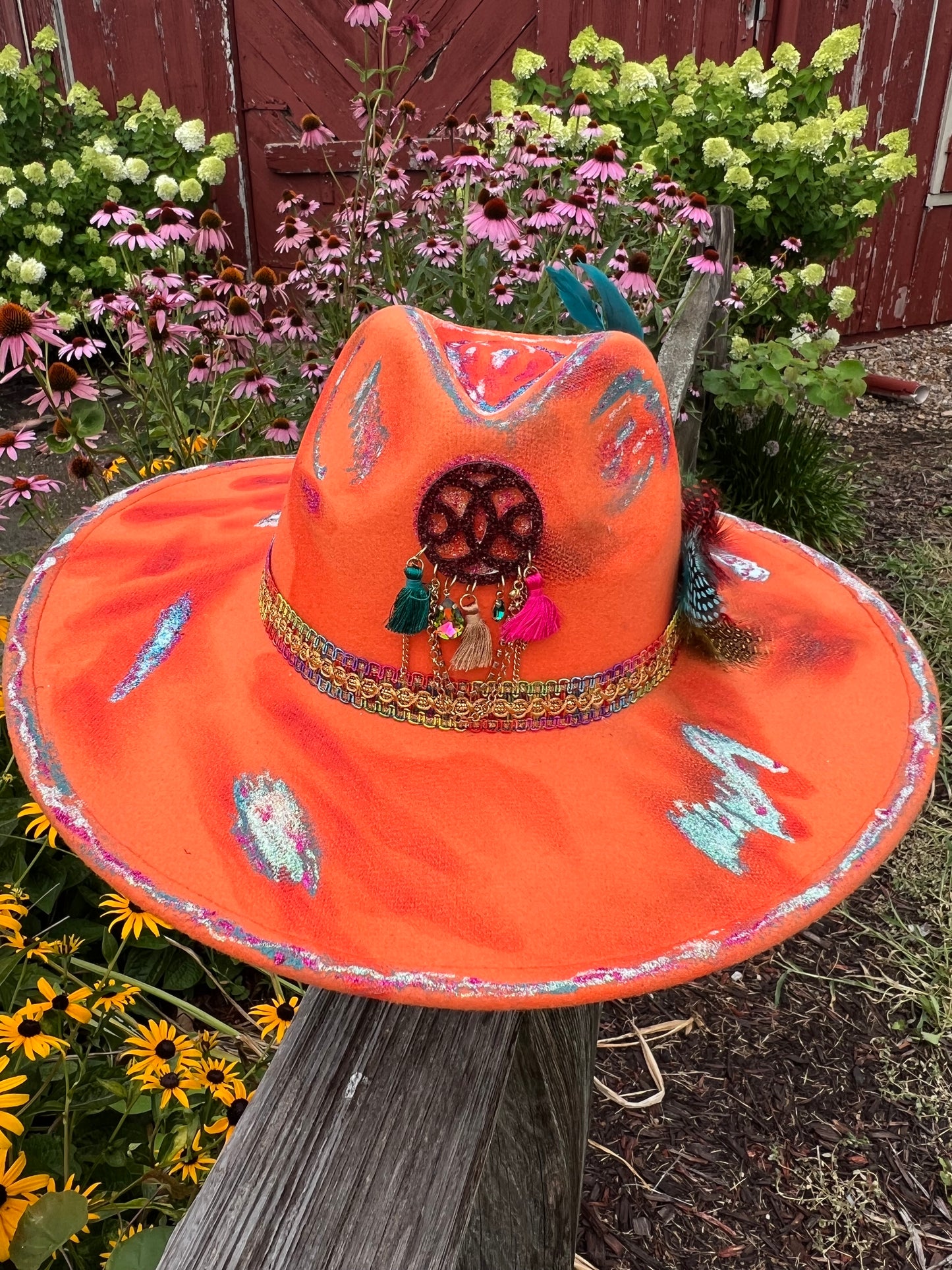 Wild Child Orange Boho Cowgirl Hat