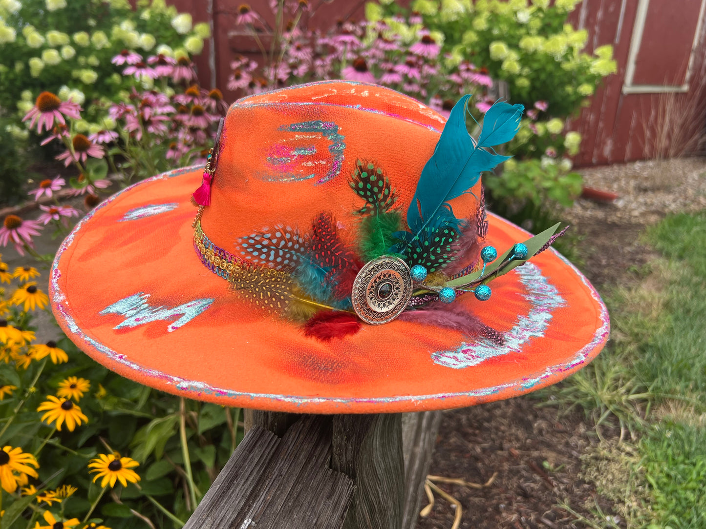 Wild Child Orange Boho Cowgirl Hat
