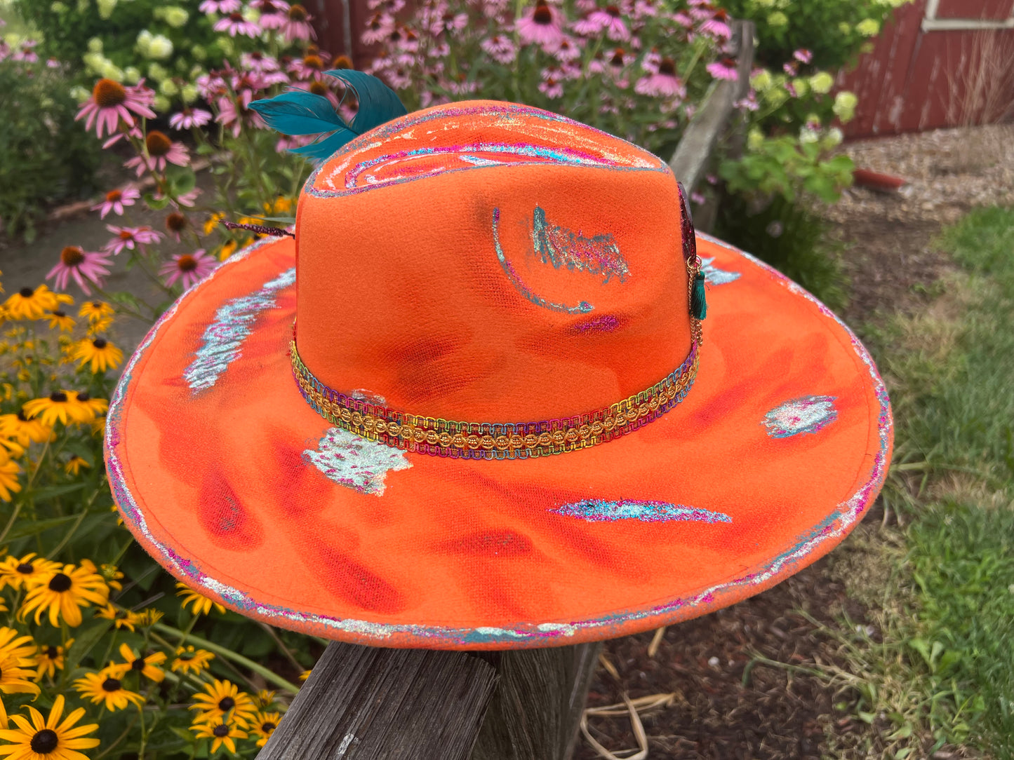 Wild Child Orange Boho Cowgirl Hat